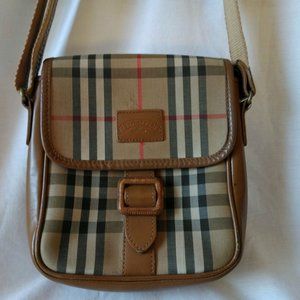Burberry crossbody checkplaid canvas bag preowned